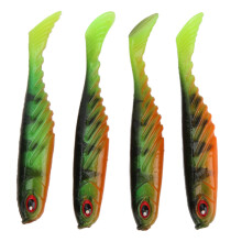 4 pezzi AR48 75 mm 3,2 g esca morbida a coda a T verde