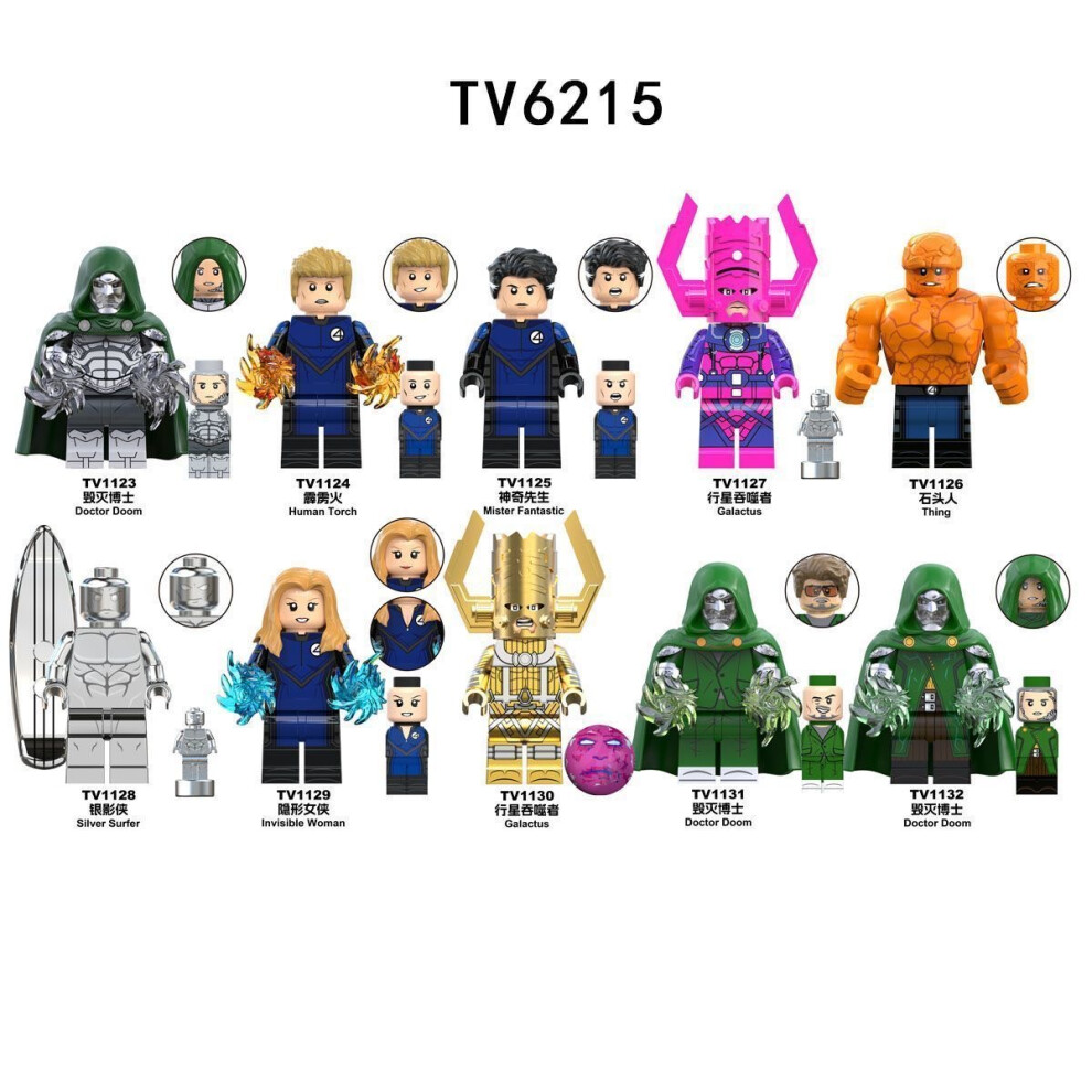 Photos - Construction Toy  30pcs Fantastic Four Thunderbolt Stone Man Destroyer Doctor Devourer Assembler Building Blocks Doll Toy(10pcs-B)
