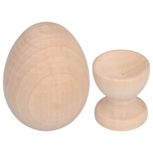 Portabicchiere in legno di pino a forma di uovo di Pasqua, come mostrato, 4,5x6 cm