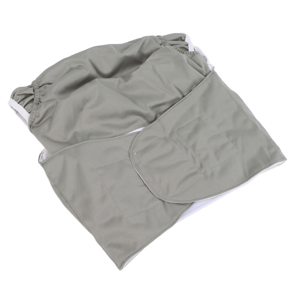 Large Washable Adult Cloth Diaper Nappy Reusable Incontinence Nappies Underwear for The ElderlyGray
