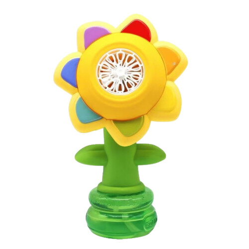 (Yellow) Bubble Sunflower Electric Machine Toy Adjustable Kids Doll Stimulation Visual