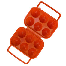 Caja para huevos ABS de 6 celdas, cerrada, 14,5x10x7 cm, naranja
