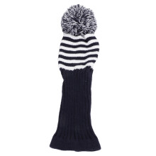 Copri-testa da golf lavorato a maglia 42.5x11.5cm blu zaffiro+bianco