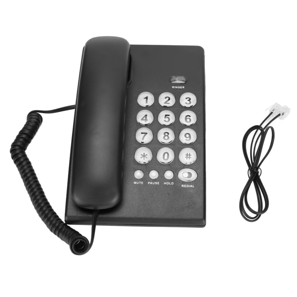 Kxt504 Desktop Corded Telephone Multifunctional Large Button Landline Phone For Home Office Hotel( ) Black