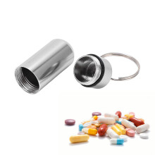 Frasco de medicamentos de aleación de aluminio, plateado, 7 cm