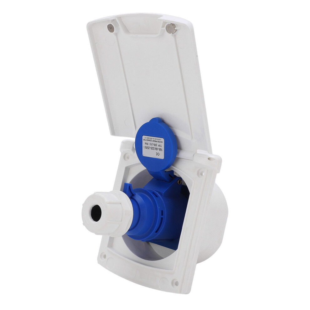 Rv Power Outlet 3 Pin External Waterproofing Plug Socket Embedded Mounting 16A 9441322042841