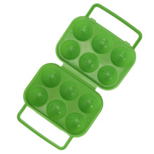 Caja porta-huevos verde de ABS con 6 cavidades, 14,5 x 10 x 7 cm