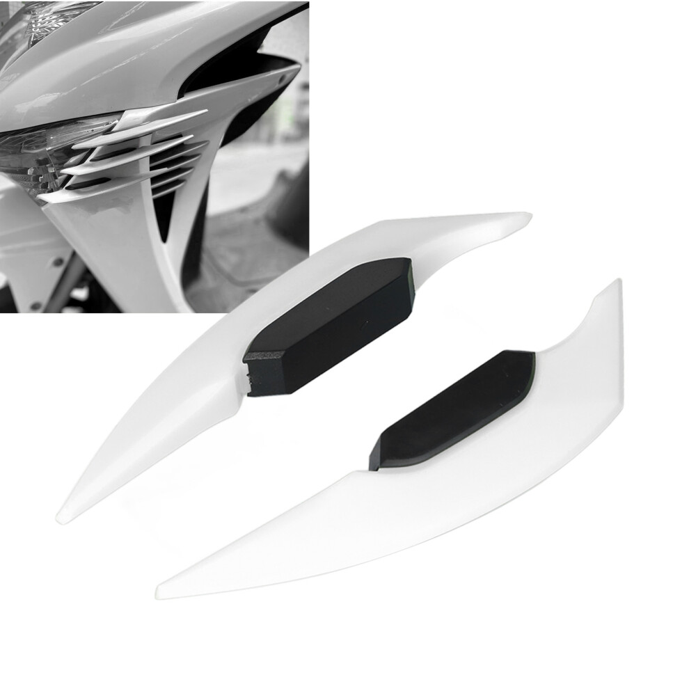 1 Pair Motorcycle Side Winglet Aerodynamic Wing Spoiler Universal For Motorbike Electric Bikeswhite 4291322045084