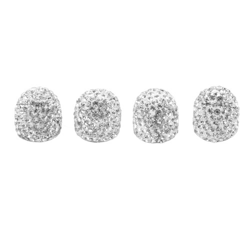 4 pezzi tappi valvole bling 15mm argento per auto e moto 1
