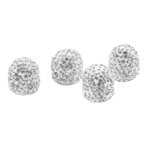 4 pezzi tappi valvole bling 15mm argento per auto e moto 2