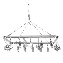 Stendino in lega di alluminio 26 pinze 36x27,5 cm Argento