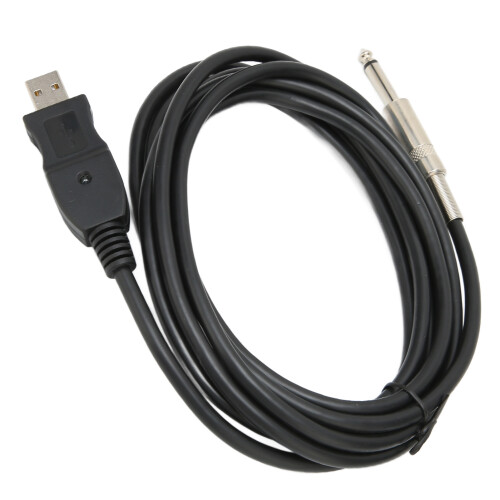 Cable de guitarra USB negro de 3 m, interfaz USB a 6,35 mm 2