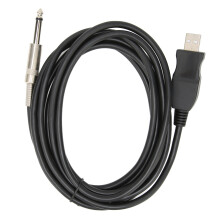 USB-Gitarrenkabel Stecker auf 6,35 mm Mono Schnittstelle 3 m Schwarz