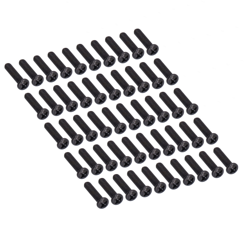 50Pcs Din 7985 Steel Pan Head Machine Screw Fully Threaded Black Zinc Plated Bolts Fastenerm3x12 6921322047556