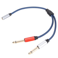 Cavo da femmina da 3,5 mm a doppio maschio da 6,35 mm - 0,3 m Blu