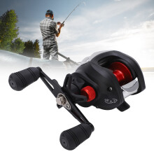LK201 Mulinello da casting Frizione da 8 kg 14x12cm Nero/Rosso