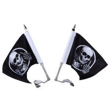 Trunk Lid Flagpole Mount Kit with Skull Flag L R Replacement for Gold Wing Tour DCT 2018‑2020