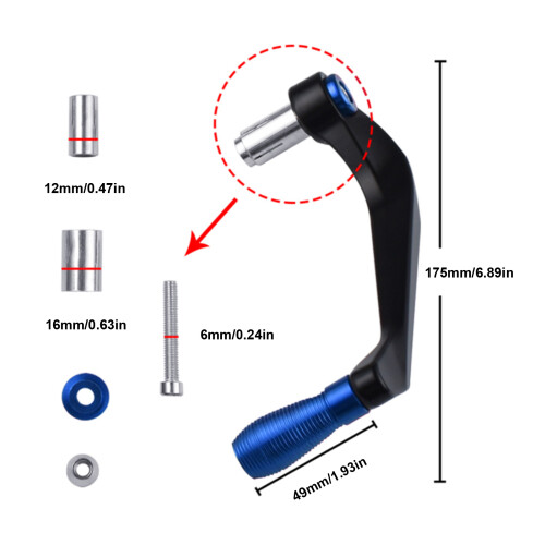 2 pièces Garde-levier en aluminium bleu pour VTT 2