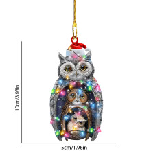 Adorno acrílico de pollo para árbol de Navidad 10x8cm 30g
