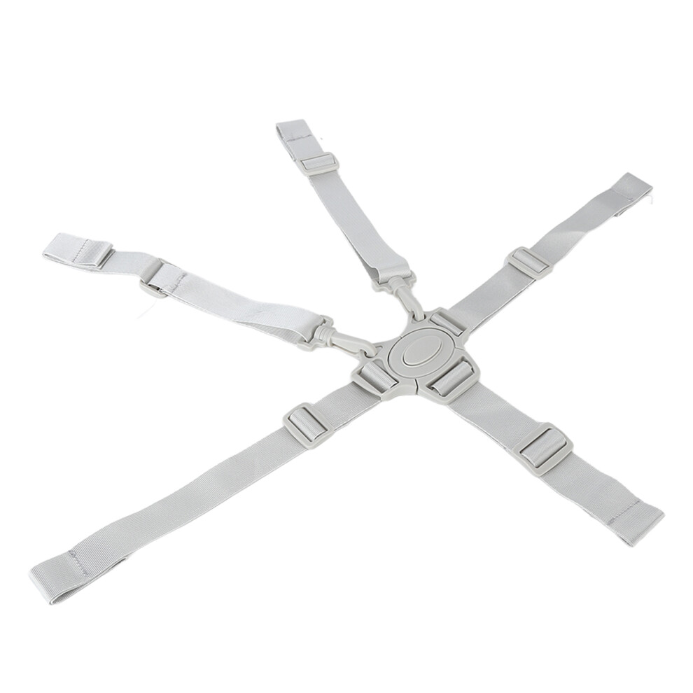High Chair Straps Adjustable 5 Point Harness Baby Safety Strap Belt with Buckle for Stroller PushchairGray