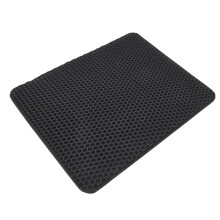 Tapis à litière pour chat en EVA à double couche, 50 39,5 cm, Noir