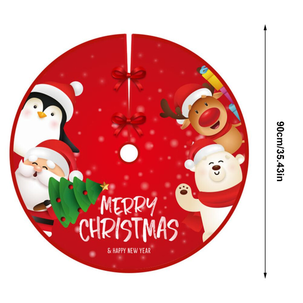 90cm Christmas Tree Skirt Brushed Cloth Carpet Personality Pattern New Year Christmas Tree Floor Mat Ornaments Decoration-image-OPC-PHVW6GP-NEW