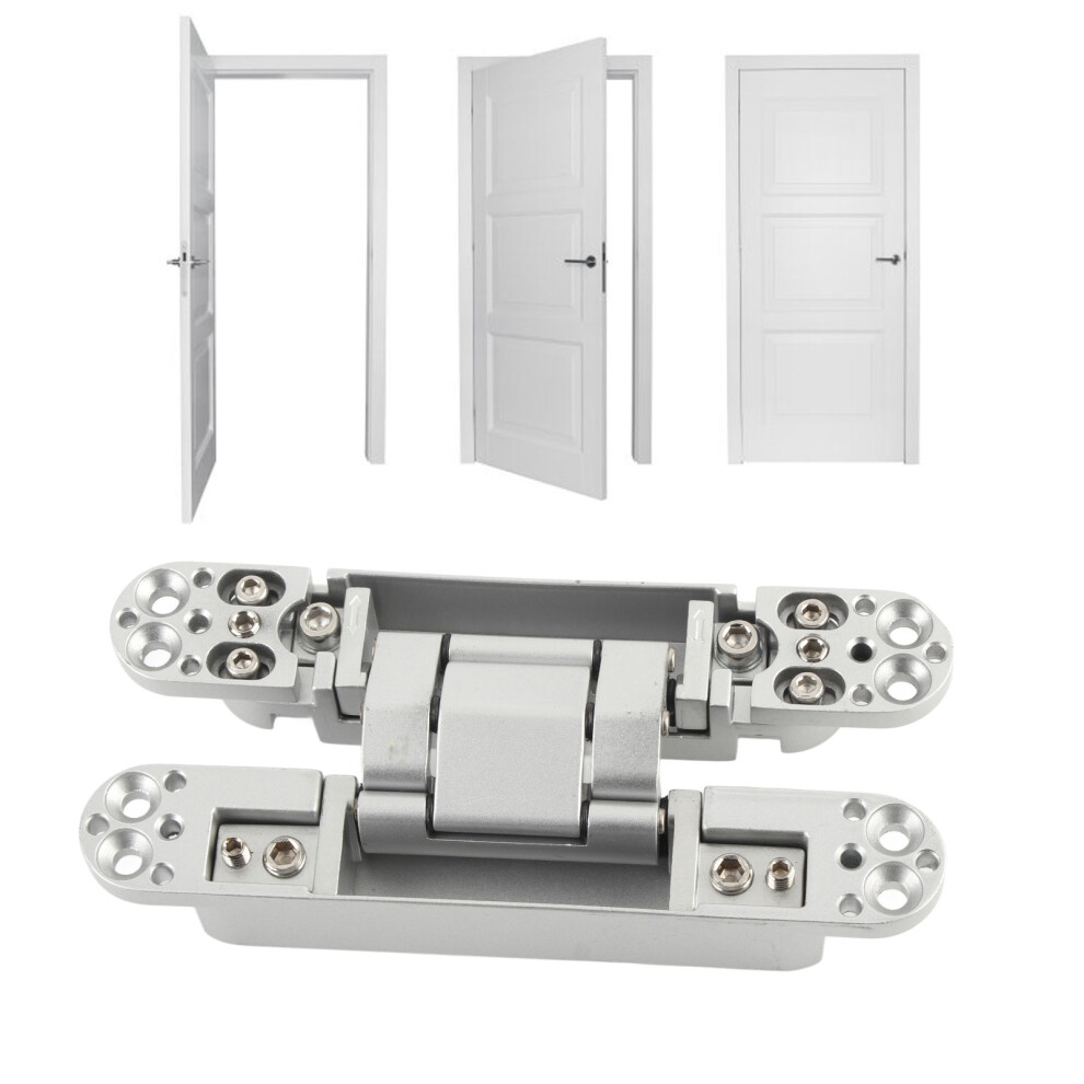 Door Hinges Adjustable 180 Degrees Opening Angle 3D Folding Door Hinge With Hex Wrench Screws For Wooden Door 40Kgsilver 9341322054663