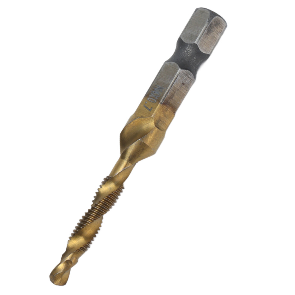 Tap Drill Bits Hex Shank Titanium Coated Metric Screw Combination Tapping Bit For Woodm4 4621322055477