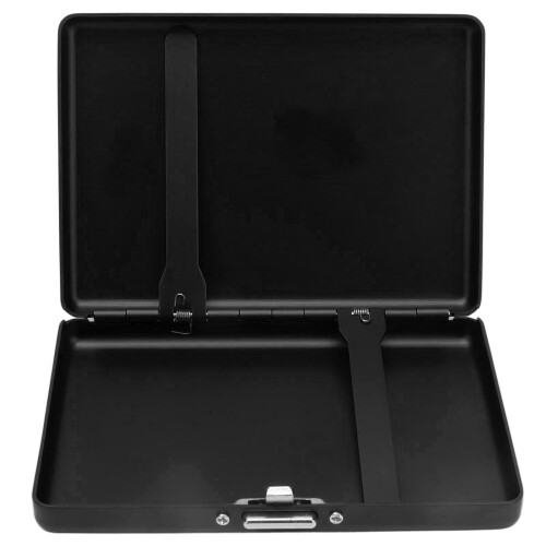 Custodia per sigarette in lega di alluminio nera 65g 2.29oz 1