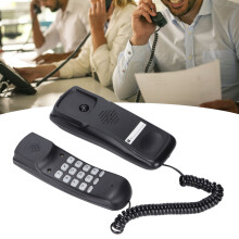 Telefono cablato da parete nero - Multifunzione per casa, ufficio e hotel