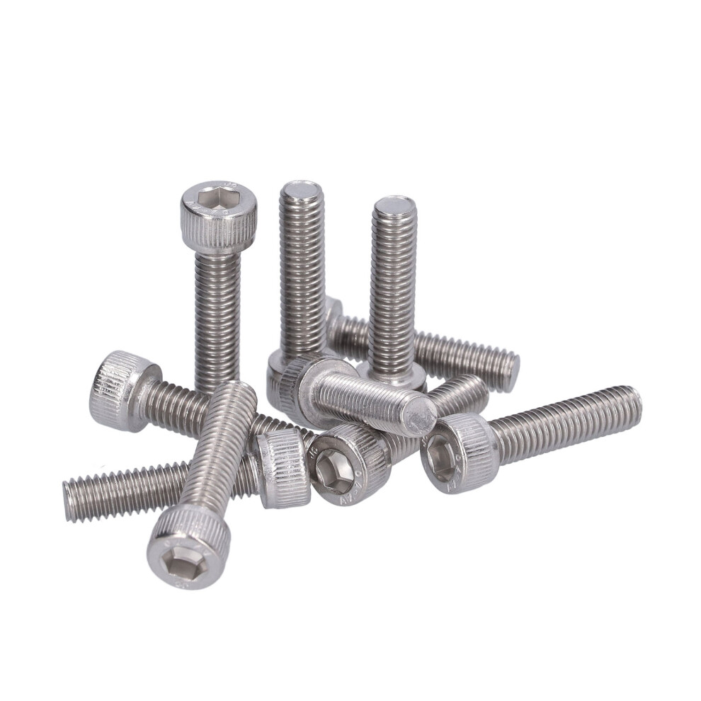 30Pcs M6 Screw Bolts 304 Stainless Steel A2â70 Hex Socket Cap Cylinder Head Bolt Set Din 912M6x25 7671322058425