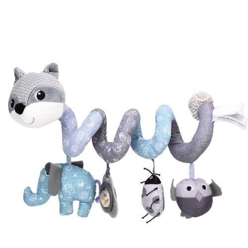 Jouet d'activité en peluche spiralée pour lit de bébé renard gris 1