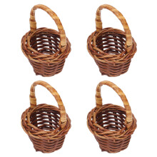 4 pièces Panier de rangement pour maison de poupée 1:12 Rotin naturel