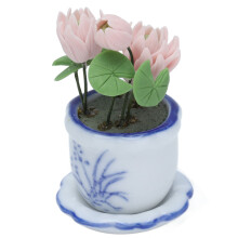 1:12 Maison de poupées Fleur en pot bonsaï céramique couleur