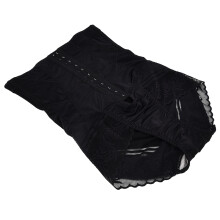 Shorts modellanti a vita alta, taglia L, nero, nylon-pizzo