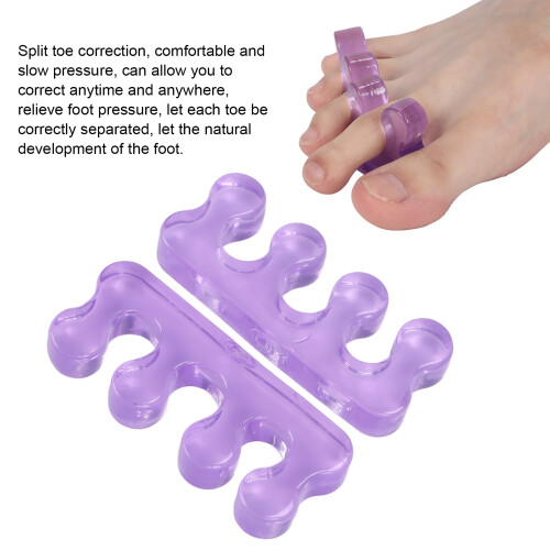 2 pezzi separatori per dita in gel di silice viola 8x3cm 2