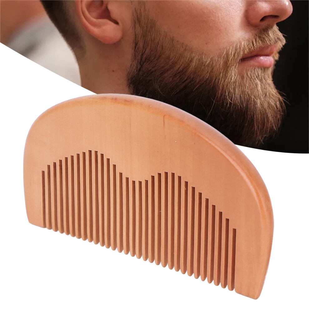 Unisex Peach Natural Wooden Comb Detangling Styling Portable Teeth Hair Comb For Beards Wet Dry Hair