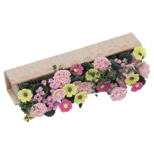 Ensemble d'accessoires miniatures de jardin pour maison de poupée avec fleurs, verdure & mobilier