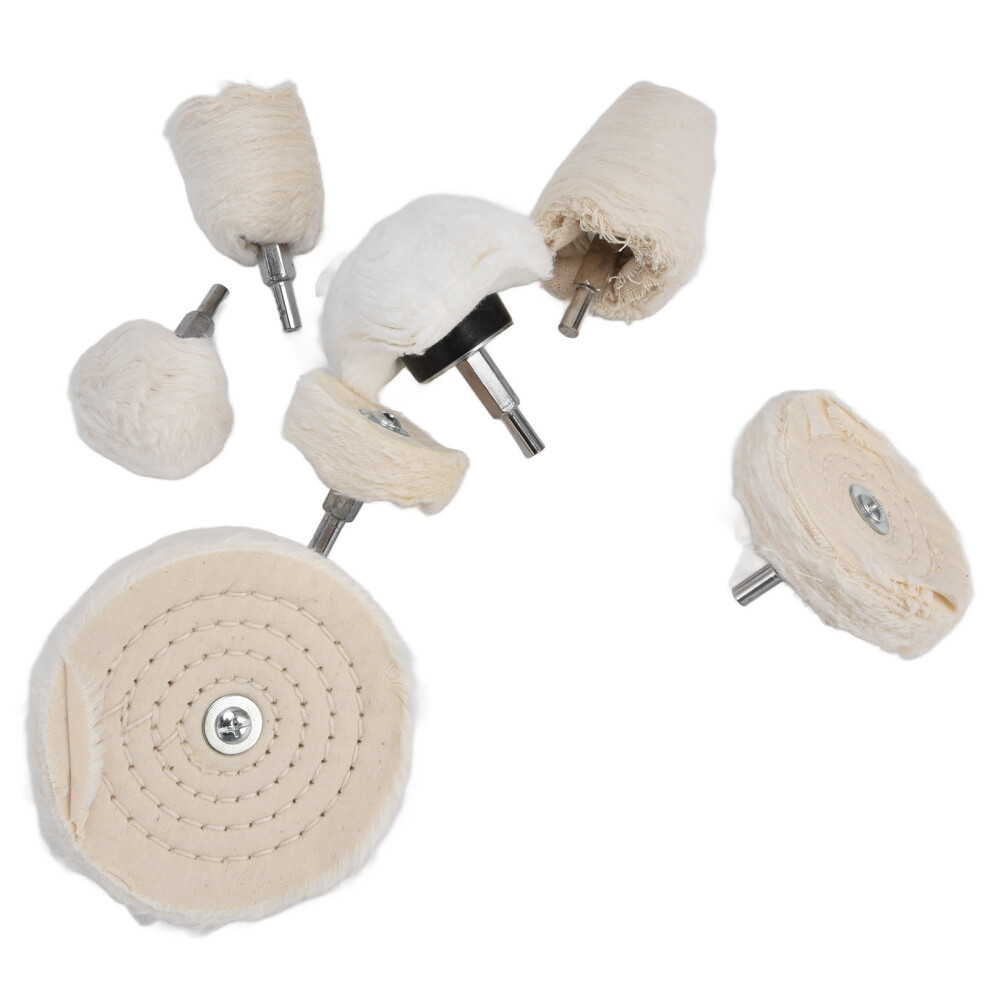 7Pcs Polishing Wheel Kit Cotton Flannel Buffing Drill With 1/4In Shank For Metal Glass Grinding 7901322064295