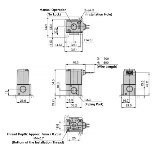 Valvola solenoide pneumatica G1/4 2P3W alluminio 2