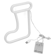 Insegna neon a calza 24,5x18,8x1,5 cm Rosso+Bianco 3xAA