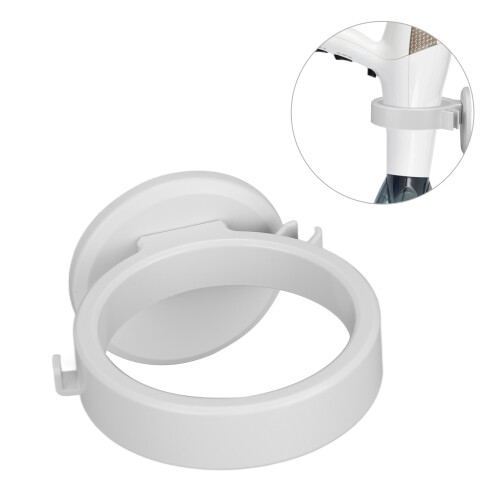 Porte-sèche-cheveux en ABS blanc, fixation murale, 10 cm