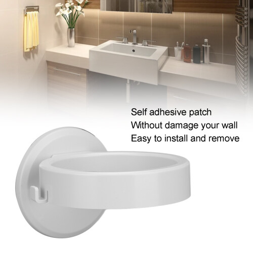 Porte-sèche-cheveux en ABS blanc, fixation murale, 10 cm 2
