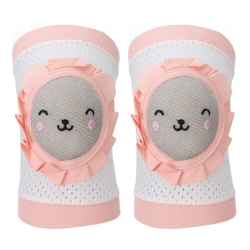 2 pièces de genouillères pour bébé, 16x7 cm, chat rose, élastique 1