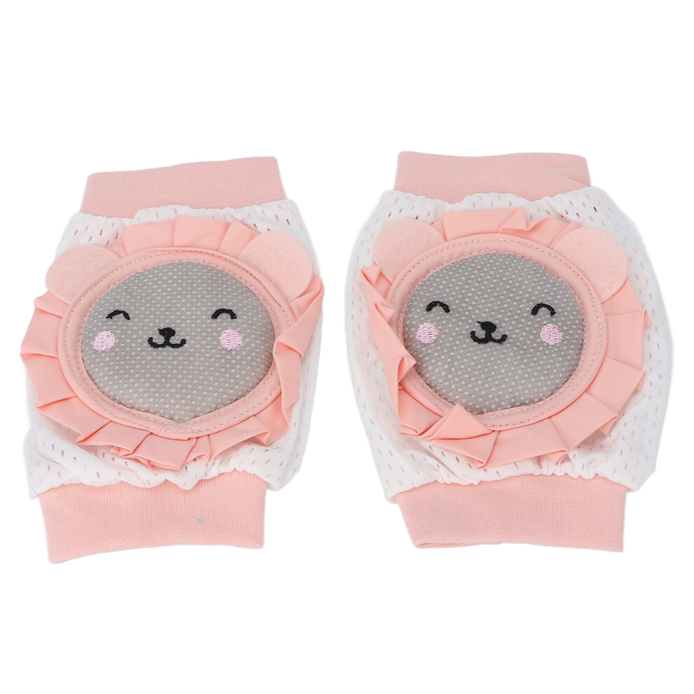 2Pcs Baby Knee Pads Good Protection Breathable Thickened Elastic Closing Cute Pink Cat Adjustable Baby Knee Pads