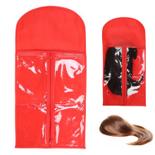 Borsa da viaggio antipolvere per extension dei capelli con cerniera robusta nel colore Daily Red