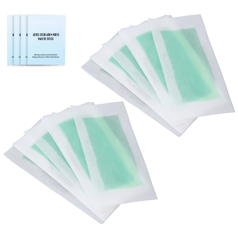 40pcs Wax Strips Kit Double Sides Fast Hair Remover Strips with Cleaning Pads for Armpit Arm Legs