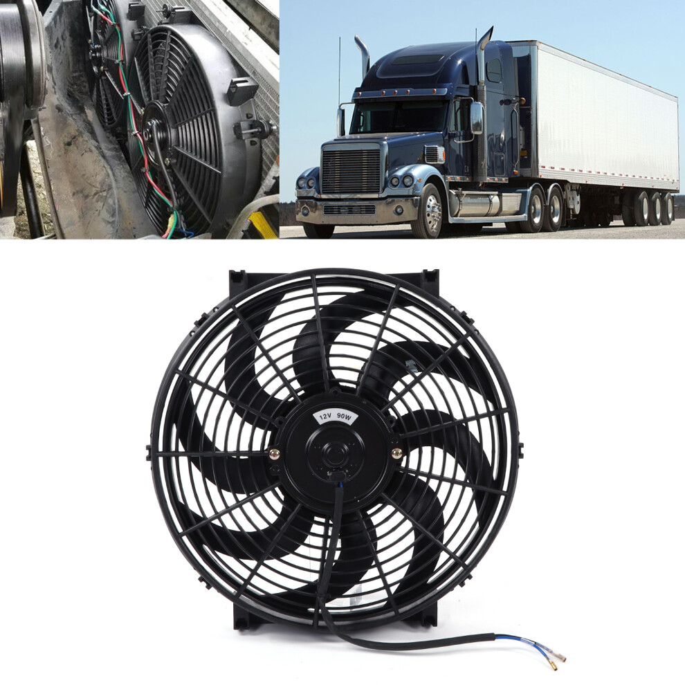 14In Universal Electric Radiator Cooling Fan Mounting Kit 12V 90W Slim Fan Push Pull 9321322082453