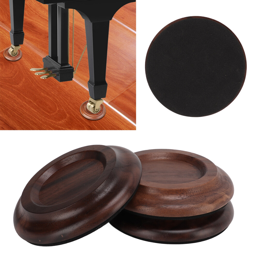 3Pcs Piano Caster Pads Upright Non Slip Grand Pianos Casters Cups For Hardwood Floorsblack Walnut 4971322081908
