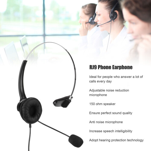 Auricular RJ9 para teléfono 1,2 m, micrófono ajustable a 330 2